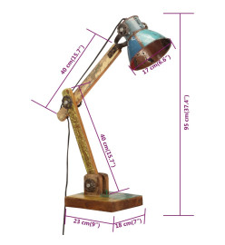 Lampe de bureau industrielle Multicolore Ronde 23x18x95 cm E27