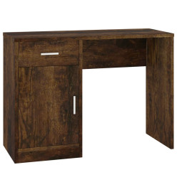 Bureau avec tiroir et armoire Chêne fumé 100x40x73 cm