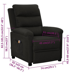 Fauteuil de massage Noir Tissu