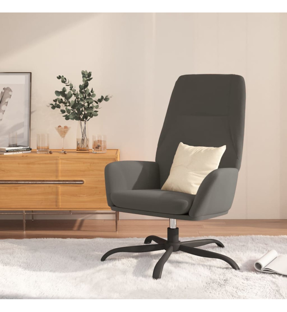 Chaise de relaxation Gris foncé Velours