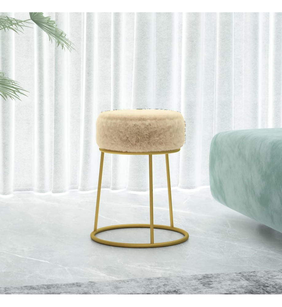 Tabouret rond Crème Peluche