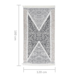 Tapis Noir et gris 120x180 cm Coton