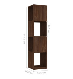 Armoire rotative Chêne marron 34,5x34,5x147,5 cm Aggloméré