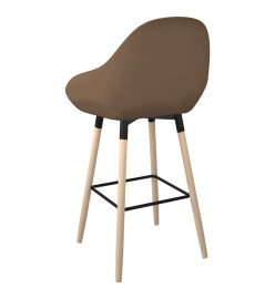 Tabourets de bar lot de 2 marron tissu