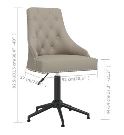 Chaise pivotante de bureau Gris clair Velours