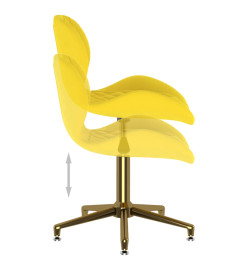 Chaises à manger pivotantes lot de 2 jaune moutarde velours