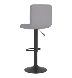 Tabourets de bar lot de 2 gris clair tissu