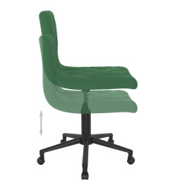 Chaises pivotantes à manger lot de 2 Vert foncé Velours