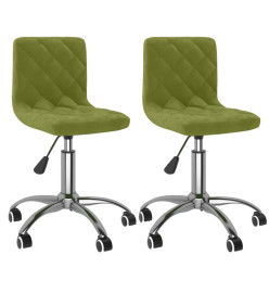 Chaises pivotantes à manger lot de 2 vert clair velours