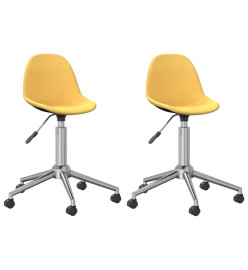 Chaises pivotantes à manger lot de 2 jaune moutarde tissu