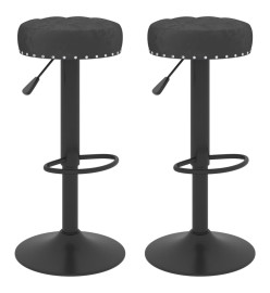 Tabourets de bar 2 pcs Noir Velours