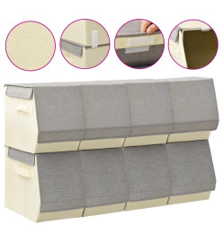 Boîtes de rangement empilables avec couvercle 8 pcs Tissu