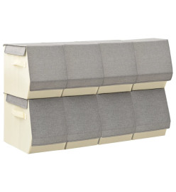 Boîtes de rangement empilables avec couvercle 8 pcs Tissu