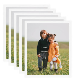 Collages de cadres photo 5 pcs au mur table Blanc 50x60 cm MDF