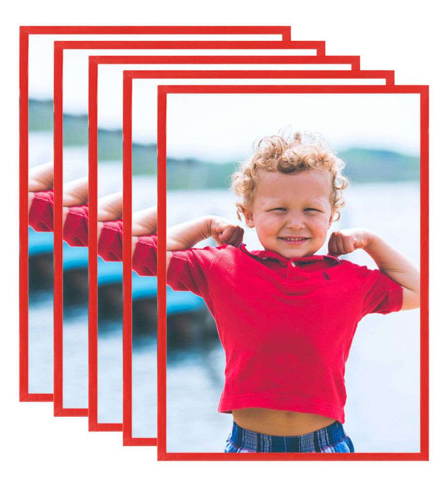 Collage de cadres photo 5 pcs de mur Rouge 59,4x84 cm MDF