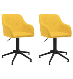 Chaises pivotantes à manger lot de 2 jaune tissu