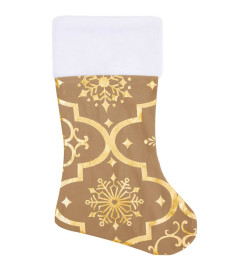 Jupe de sapin de Noël de luxe avec chaussette Jaune 122cm Tissu