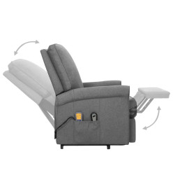 Fauteuil de massage inclinable Gris clair Tissu