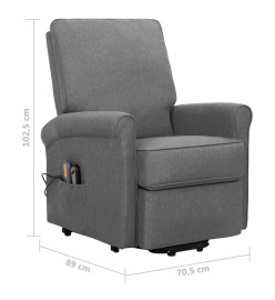 Fauteuil de massage inclinable Gris clair Tissu