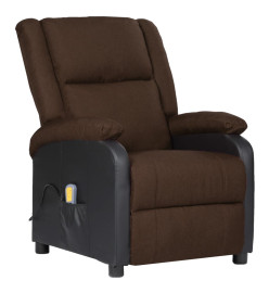 Fauteuil de massage marron foncé similicuir et tissu