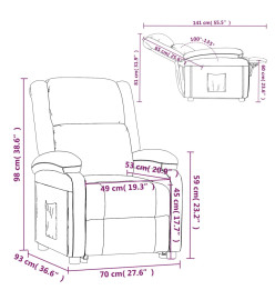 Fauteuil inclinable Gris clair Similicuir et tissu