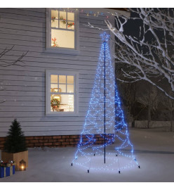 Arbre de Noël avec poteau en métal 500 LED bleues 3 m