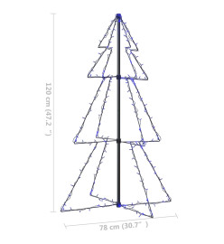 Arbre de Noël cône 160 LED d'intérieur/d'extérieur 78x120 cm