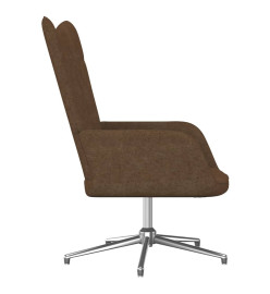 Chaise de relaxation avec tabouret Marron Tissu