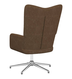 Chaise de relaxation avec tabouret Marron Tissu