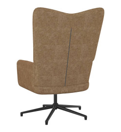 Chaise de relaxation avec tabouret Taupe Tissu