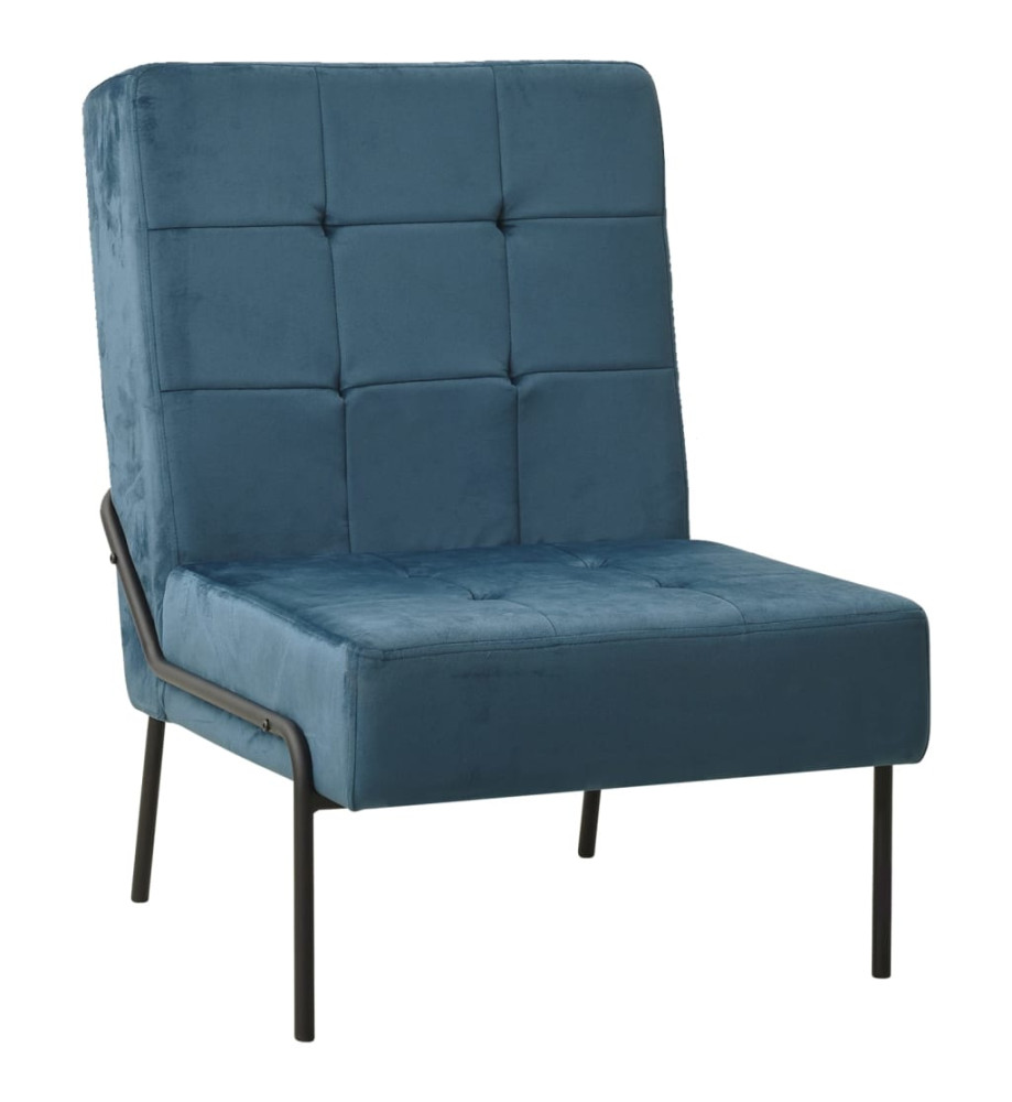 Chaise de relaxation 65x79x87 cm Bleu Velours