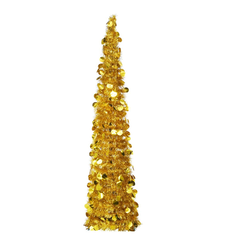 Sapin de Noël artificiel escamotable doré 150 cm PET