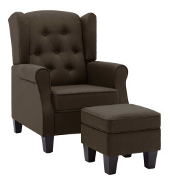 Fauteuil avec repose-pied Marron Tissu