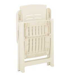 Chaises inclinables de jardin 2 pcs Plastique Blanc