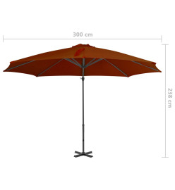 Parasol déporté avec mât en aluminium Terre cuite 300 cm