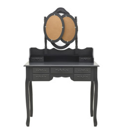 Coiffeuse avec tabouret et miroir pliable en 3 Gris