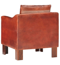 Fauteuil Marron foncé Cuir véritable