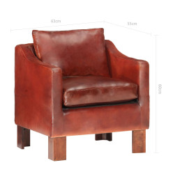 Fauteuil Marron foncé Cuir véritable