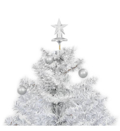 Arbre de Noël neigeux avec base de parapluie Blanc 75 cm