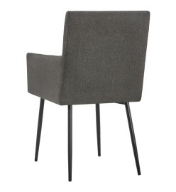 Chaises à manger avec accoudoirs lot de 2 taupe tissu