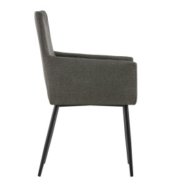 Chaises à manger avec accoudoirs lot de 2 taupe tissu