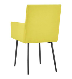 Chaises à manger avec accoudoirs lot de 6 jaune tissu