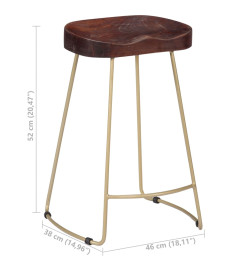 Tabourets de bar Gavin lot de 2 bois de manguier massif