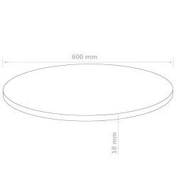 Dessus de table Rond MDF 600 x 18 mm