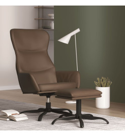 Chaise de relaxation avec tabouret Marron Similicuir