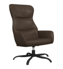 Chaise de relaxation avec tabouret Marron Similicuir