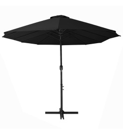 Parasol d'extérieur et poteau en aluminium 460 x 270 cm Noir