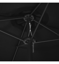 Parasol d'extérieur et poteau en aluminium 460 x 270 cm Noir