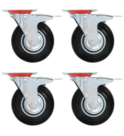 Roulettes pivotantes avec double frein 4 pcs 125 mm