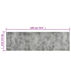 Tapis de cuisine lavable impression béton 60x180 cm velours